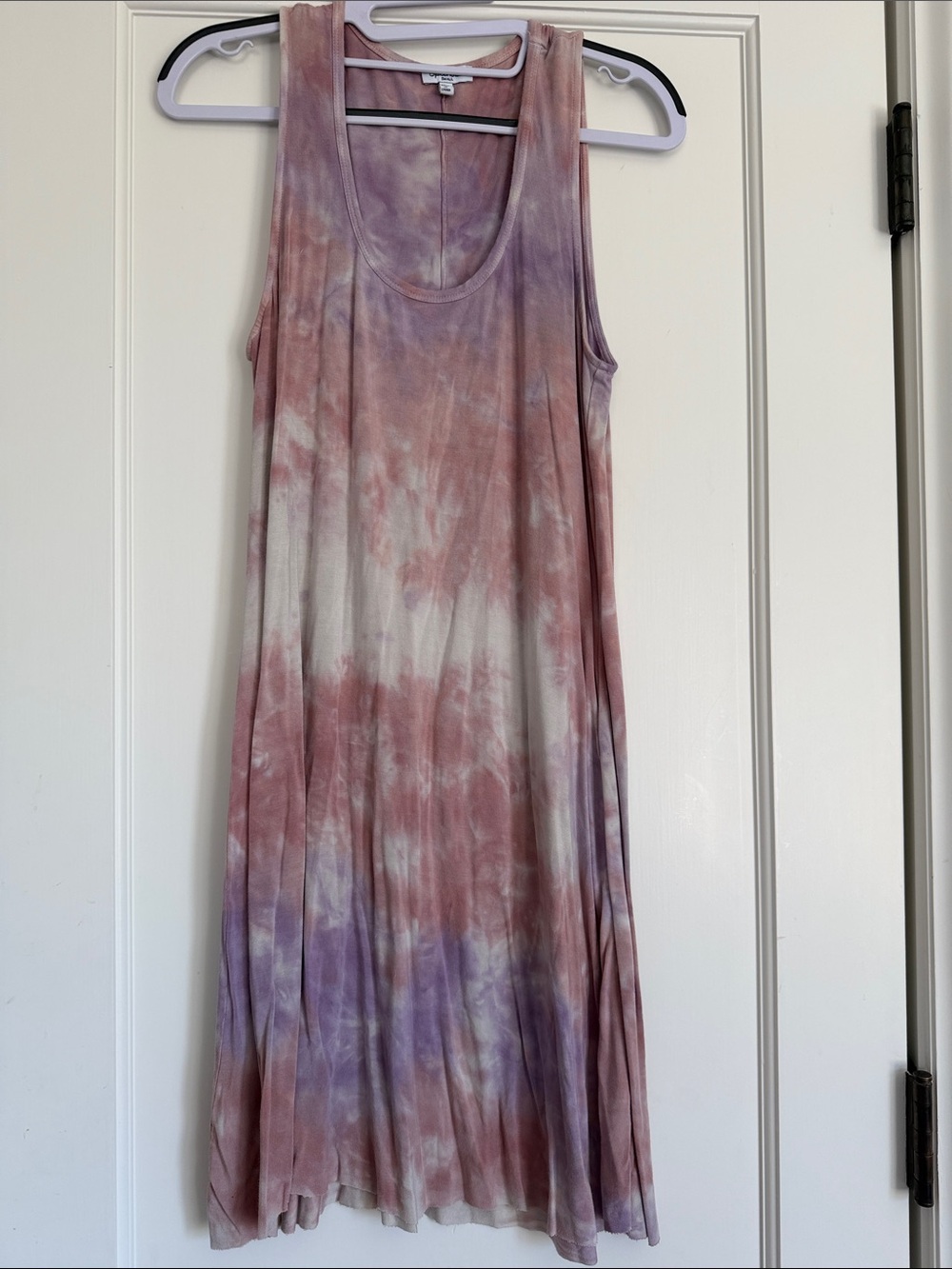 Splendid Tie Dye Sleeveless Scoop Neck Dress - Pink & Purple - Size S